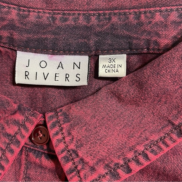 Joan Rivers Regular Vintage Washed Denim Shirt with Pockets 3X - Picture 5 of 15